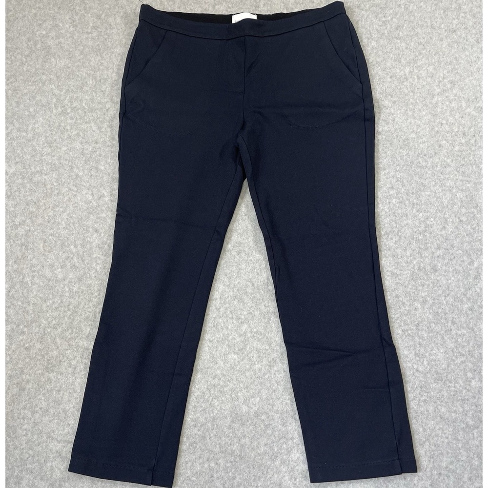 Common Sense Pants Women's Size Large Navy Pull On Elastic Waist Pockets Stretch
